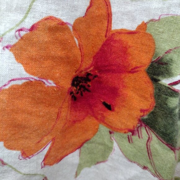 Caribbean Joe Linen Tropical Floral Shirt 1X NWOT Button Front Resort Vibes Top - Picture 8 of 11